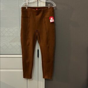 SPANX Chocolate Brown Faux Suede Leggings